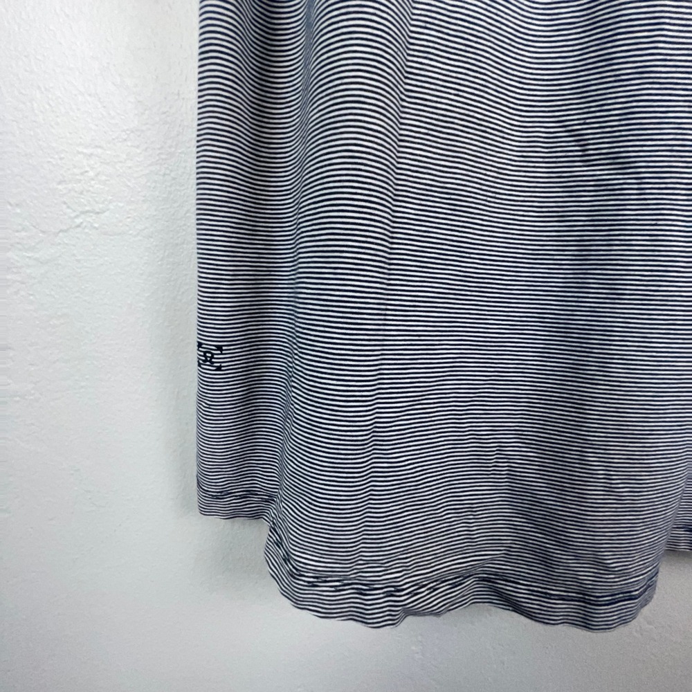 Lululemon T-Shirt Men XL Black White Striped Short Sleeve Ringer Crew Gray Yoga - Picture 6 of 8